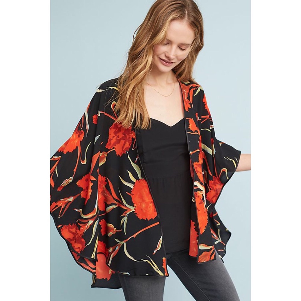 New! Anthropologie flowy cover up boho kimono top